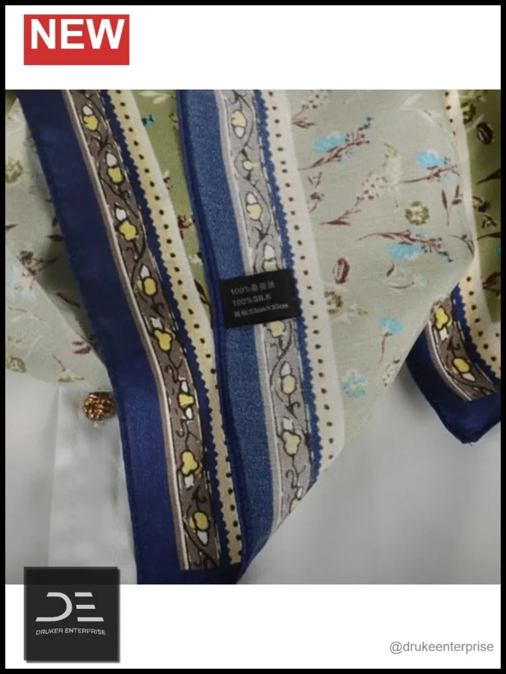 100% Mulberry Silk Lightweight Square Scarf Neckerchief 21